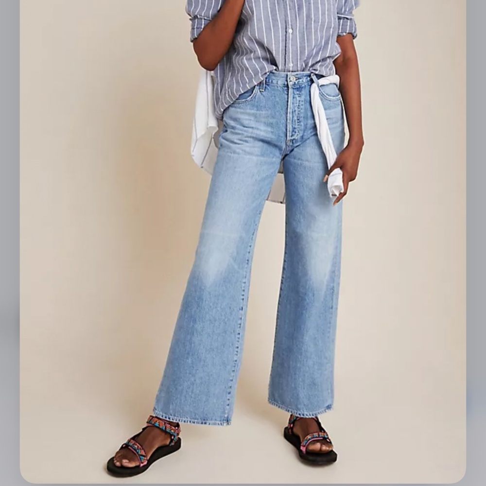 Citizens of Humanity Light Wash Wide Leg Jeans